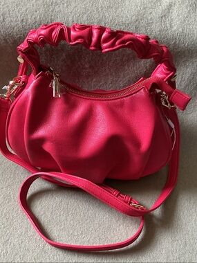 Urban Expressions Ruched-Handle Shoulder Bag in Bright Pink